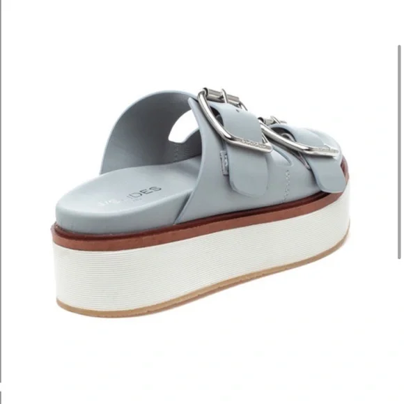 NWT J/SLIDES BOWIE Grey Leather Sandal - Picture 3 of 15